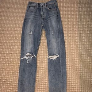 Barely worn Agolde high waisted distressed jeans